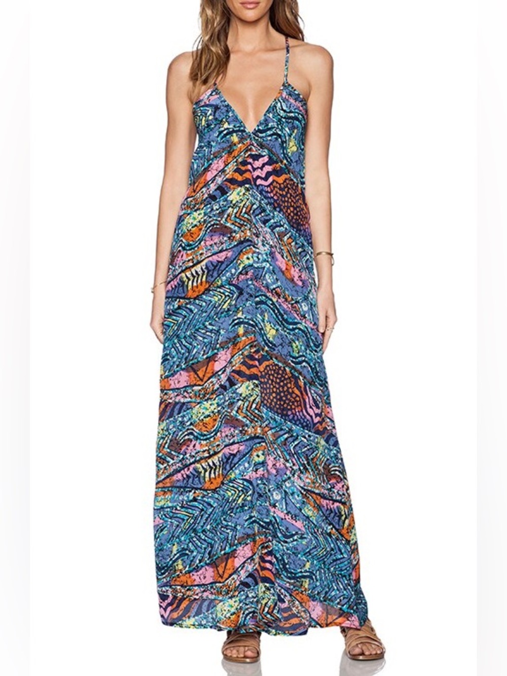Tolani Cristina Maxi Dress 100% Silk Printed